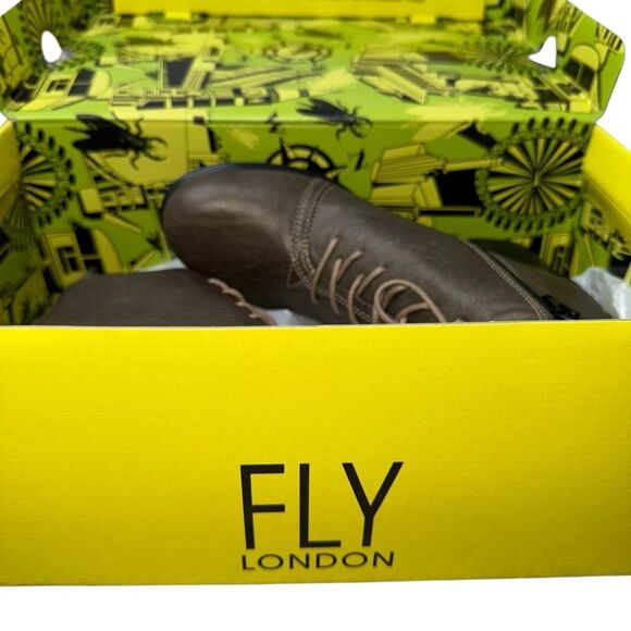 |NIB| FLY LONDON Inet Janeda Leather Lace Up Ankle Boots - Picture 8 of 10